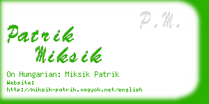 patrik miksik business card